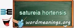 WordMeaning blackboard for satureia hortensis